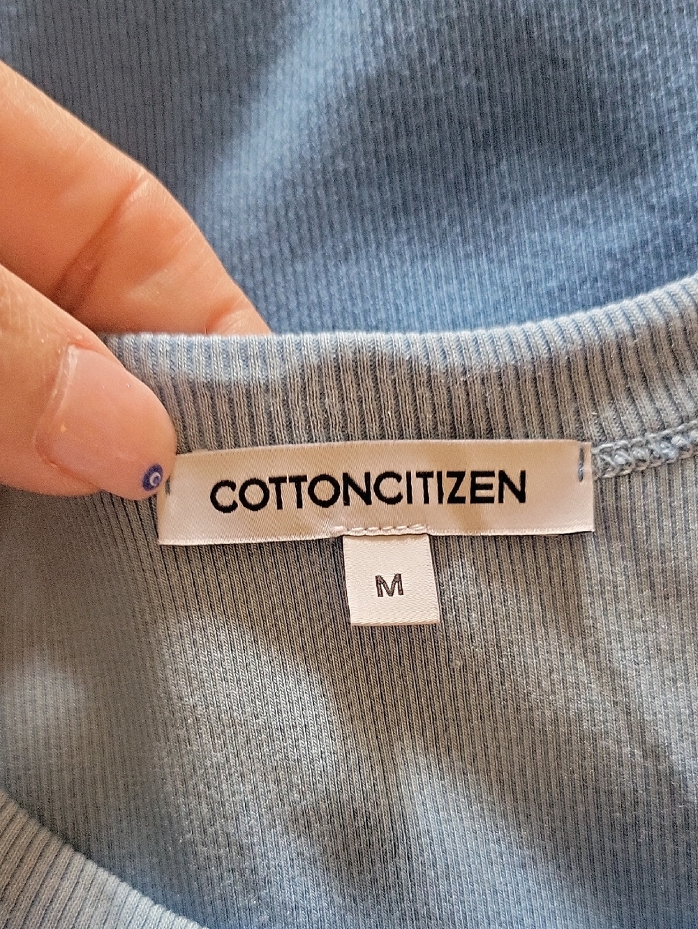 COTTON CITIZEN Sleeveless Ombre Blue Ribbed Tank Dress - Picture 5 of 7